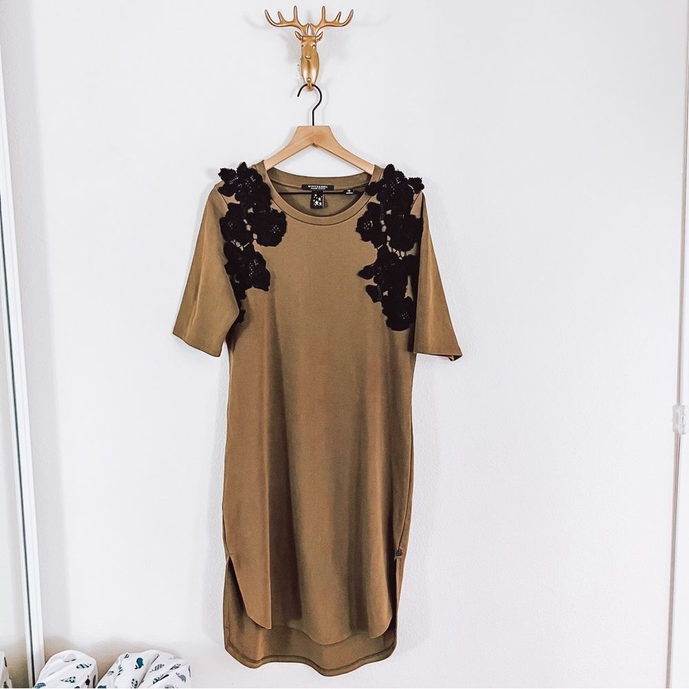 SCOTCH & Soda Women's Olive Green Black Lace Dress Size Medium